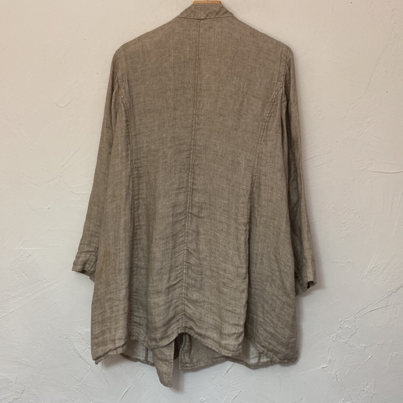Eileen Fisher Woman Brown Linen Jacket Size 2X - Picture 10 of 17